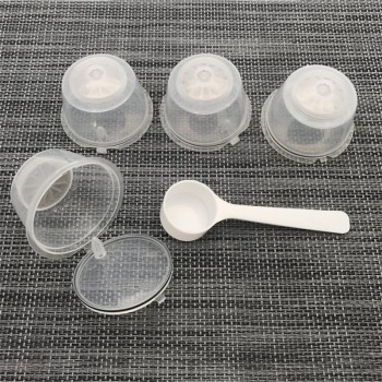 Arshen Crystal Dolce Gusto Coffee Capsule 4 Pcs/Set Plsatic Refillable Coffee Capsule 200 Times Reusable Compatible with Nescafe