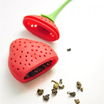 3Pcs/lot  Silica Gel Strawberry   IlterTea Strainer Bag Tea Strainer Bag Ball Sticks Loose Herbal Spice Infuser Filter tools
