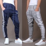 2018 New Fashion Tracksuit Bottoms Mens Casual Pants Cotton Sweatpants Mens Joggers Striped Track Pants Gyms Clothing