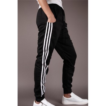 2018 New Fashion Tracksuit Bottoms Mens Casual Pants Cotton Sweatpants Mens Joggers Striped Track Pants Gyms Clothing