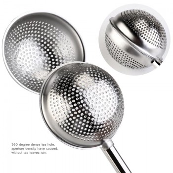 ROSENICE Ball Shaped Leaky Spoon Stainless Steel Push Style Tea Infuser Strainer (Silver)