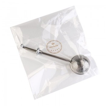 ROSENICE Ball Shaped Leaky Spoon Stainless Steel Push Style Tea Infuser Strainer (Silver)