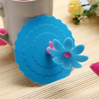 Cute Sunflower Cup Lid Lace Dustproof Reusable Silicone Cup Lid DIY Free splicing Thermal Insulation Cup Cover Seal Cover