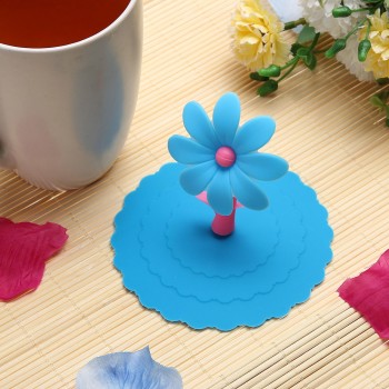 Cute Sunflower Cup Lid Lace Dustproof Reusable Silicone Cup Lid DIY Free splicing Thermal Insulation Cup Cover Seal Cover