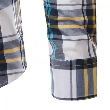 Men Plaid Shirt Long Sleeve Spring Shirt Brand Mens Checkered Shirt Cotton Mens Casual Shirts 2017 Men Plus Size slim fit Camisa