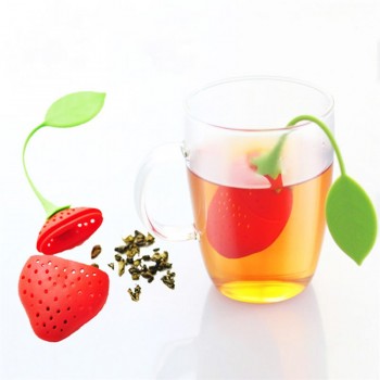 Upspirit Creative Strawberry Silicone Tea Bag Reusable Mugs Teapots Tea Strainer Loose Tea Leaf Herbal Bag Filter Infuser
