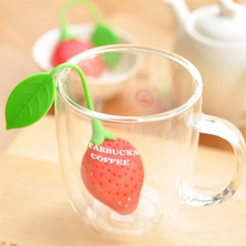 Upspirit Creative Strawberry Silicone Tea Bag Reusable Mugs Teapots Tea Strainer Loose Tea Leaf Herbal Bag Filter Infuser