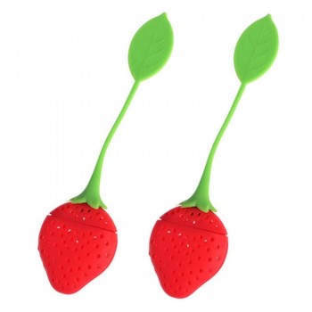 Upspirit Creative Strawberry Silicone Tea Bag Reusable Mugs Teapots Tea Strainer Loose Tea Leaf Herbal Bag Filter Infuser