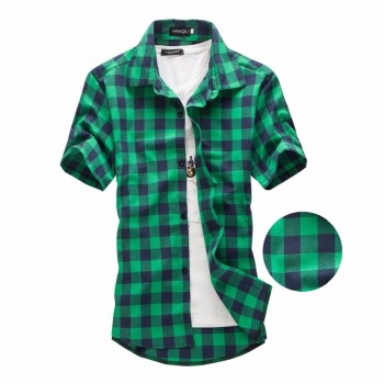 Red And Black Plaid Shirt Men Shirts 2019 New Summer Fashion Chemise Homme Mens Checkered Shirts Short Sleeve Shirt Men Blouse