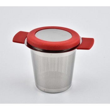 Premium Tea Infuser Brew-In-Mug Stainless Steel with Long Handles for Steeping Loose Leaf Tea, Lid Included