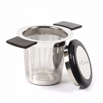 Premium Tea Infuser Brew-In-Mug Stainless Steel with Long Handles for Steeping Loose Leaf Tea, Lid Included