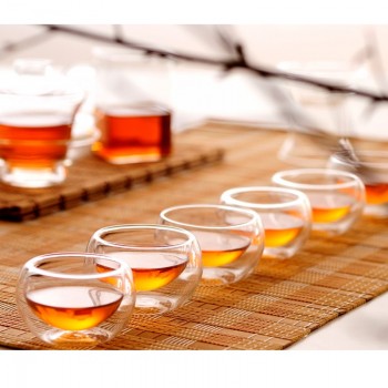 Arshen Big Promotion! 50ML Elegant Clear Drinking Cup Heat Resistant Double Wall Layer Tea Cup Water Cup For flower Tea cups