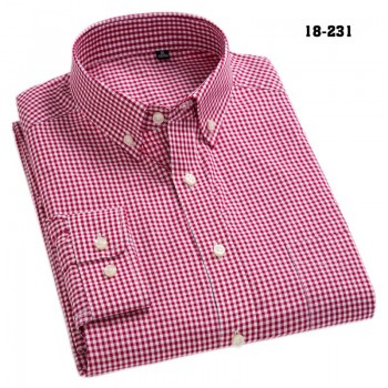 New Arrival Mens Oxford Wash and Wear Plaid Shirts 100% Cotton Casual Shirts High Quality Fashion Design Mens Dress Shirts