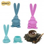 WOWCC 1PC Tea Strainer Healthy Rabbit Shape Silicone Tea Infuser Reusable Tea Bag Teaamp;Coffee Strainer Teapot Accessory
