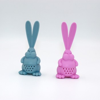 WOWCC 1PC Tea Strainer Healthy Rabbit Shape Silicone Tea Infuser Reusable Tea Bag Teaamp;Coffee Strainer Teapot Accessory