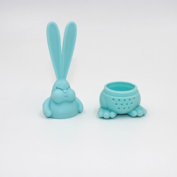 WOWCC 1PC Tea Strainer Healthy Rabbit Shape Silicone Tea Infuser Reusable Tea Bag Teaamp;Coffee Strainer Teapot Accessory