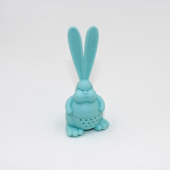 WOWCC 1PC Tea Strainer Healthy Rabbit Shape Silicone Tea Infuser Reusable Tea Bag Teaamp;Coffee Strainer Teapot Accessory