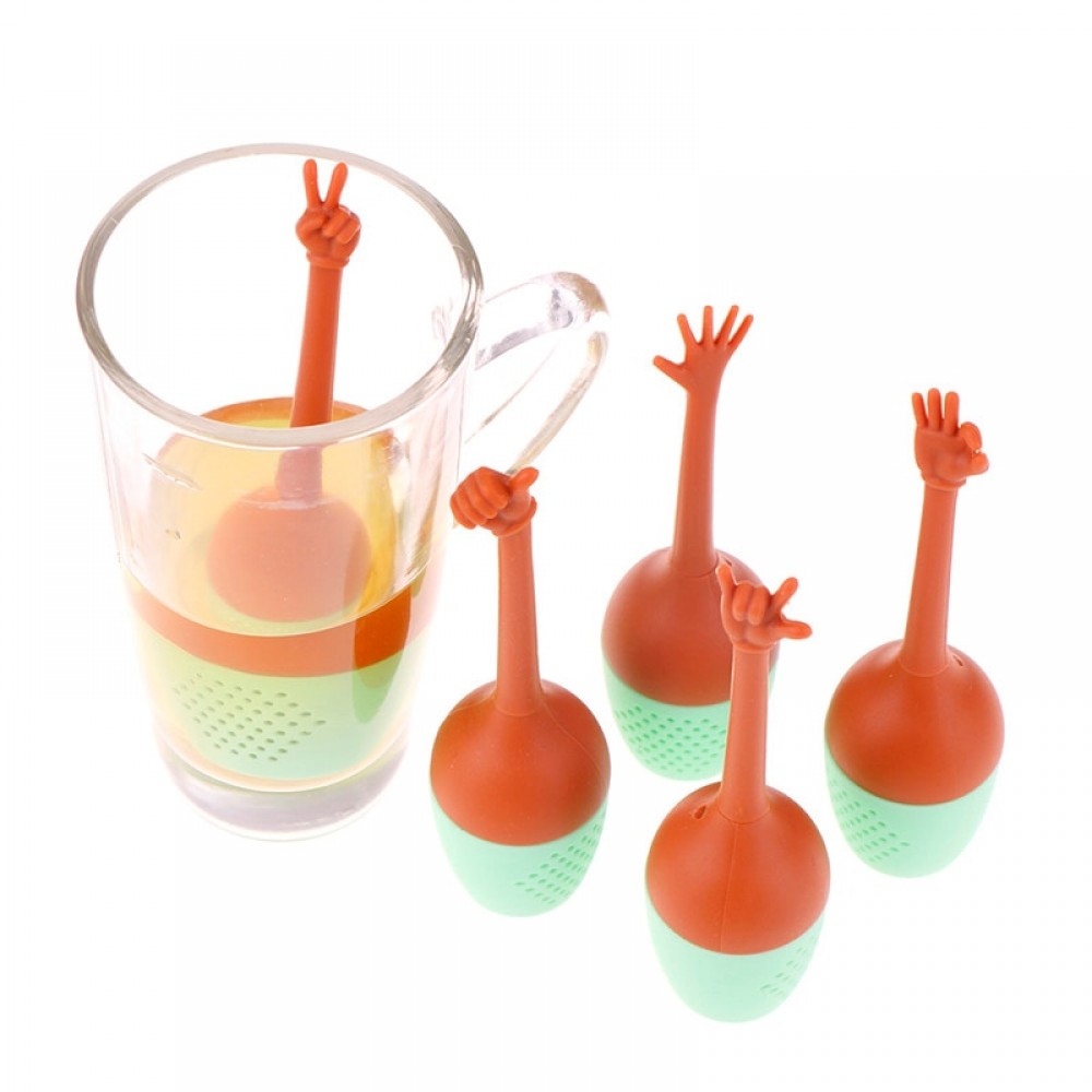 5 Kinds Hand Gestures Tea Filter Silicone Tea Infuser Coffee Loose Leaf Strainer Bag Mug Filter Teapot Teabags Drinkware