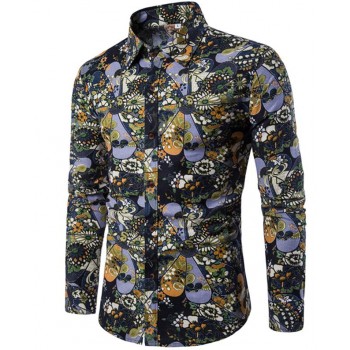 Clothing Fashion Male Shirt Flax Dress Shirts Slim Fit Turn-Down Men Long Sleeve Shirt Mens Hawaiian Shirt Big Sizes