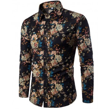 Clothing Fashion Male Shirt Flax Dress Shirts Slim Fit Turn-Down Men Long Sleeve Shirt Mens Hawaiian Shirt Big Sizes