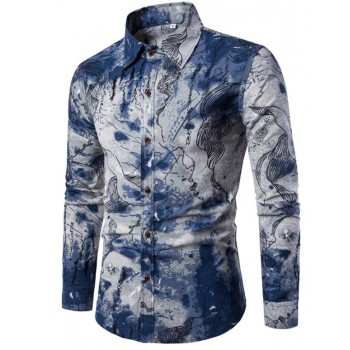 Clothing Fashion Male Shirt Flax Dress Shirts Slim Fit Turn-Down Men Long Sleeve Shirt Mens Hawaiian Shirt Big Sizes