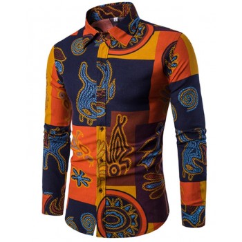 Clothing Fashion Male Shirt Flax Dress Shirts Slim Fit Turn-Down Men Long Sleeve Shirt Mens Hawaiian Shirt Big Sizes
