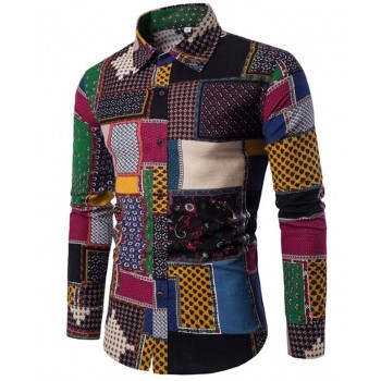 Clothing Fashion Male Shirt Flax Dress Shirts Slim Fit Turn-Down Men Long Sleeve Shirt Mens Hawaiian Shirt Big Sizes