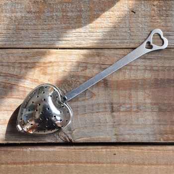 New 1PC  Heart Shape Stainless Steel Tea Infuser Spoon Strainer Steeper Handle Teaware Accessories Kitchen Tools Tea Infuser