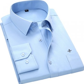 DUDALINA 2018 Men Shirt Plus Size Color Pocket Long Sleeved Classical Male Shirts Formal Business Shirt Man Embroidery Logo