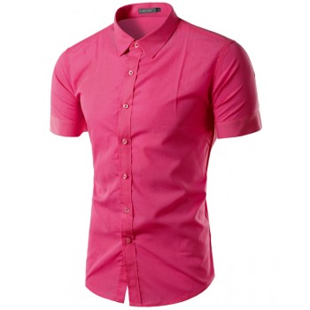 2018 Fashion Mens Shirt Casual Slim Fit Business Formal Shirt Short Sleeve Mens Solid Chemise Homme Asian Size