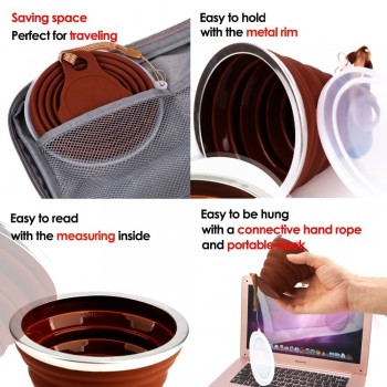 4 Colors 250ML Silicone Travel Cup Retractable Folding Coffee Cup Telescopic Collapsible Tea Cup Outdoor Sports Tour Water Cup