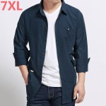 new Plus size 8XL 7XL 6XL 5XL Brand Clothes Slim Fit Men Long Sleeve Shirt solid Cotton Casual Social free delivery loose full