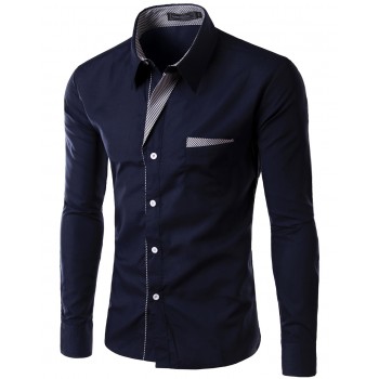 2017 New Fashion Brand Camisa Masculina Long Sleeve Shirt Men Korean Slim Design Formal Casual Male Dress Shirt Size M-4XL