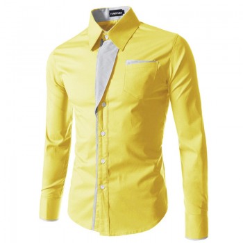 2017 New Fashion Brand Camisa Masculina Long Sleeve Shirt Men Korean Slim Design Formal Casual Male Dress Shirt Size M-4XL