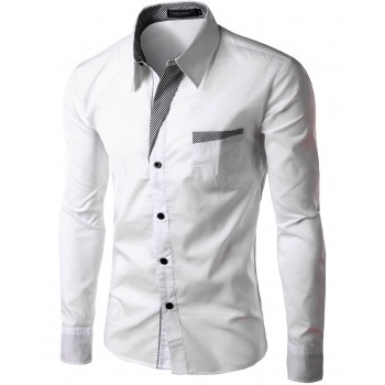 2017 New Fashion Brand Camisa Masculina Long Sleeve Shirt Men Korean Slim Design Formal Casual Male Dress Shirt Size M-4XL