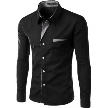2017 New Fashion Brand Camisa Masculina Long Sleeve Shirt Men Korean Slim Design Formal Casual Male Dress Shirt Size M-4XL
