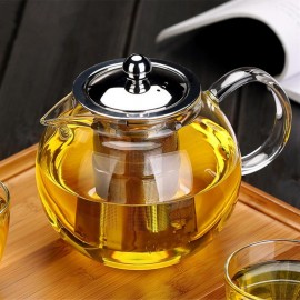 High quality Heat Resistant Glass Tea Pot,Chinese Flower Tea Set Puer Kettle Coffee Teapot Convenient With Infuser Office Home