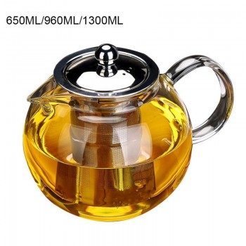 High quality Heat Resistant Glass Tea Pot,Chinese Flower Tea Set Puer Kettle Coffee Teapot Convenient With Infuser Office Home