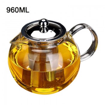 High quality Heat Resistant Glass Tea Pot,Chinese Flower Tea Set Puer Kettle Coffee Teapot Convenient With Infuser Office Home