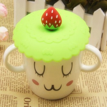 1pc Lovely Anti-dust Silicone Fruit Cup Cover Leakproof Coffee Suction Lid Cap Airtight Sealed Cup Cover Coffee Mug Lid