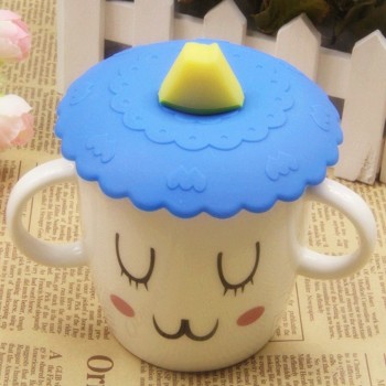 1pc Lovely Anti-dust Silicone Fruit Cup Cover Leakproof Coffee Suction Lid Cap Airtight Sealed Cup Cover Coffee Mug Lid
