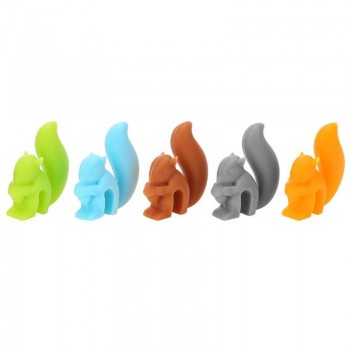 Cooking Tools Small Recognizer Device Tea Infuser Cup Of Tea Hanging Bag 5pcs Cute Silicone Squirrel Tea Bag Hanging Tea Infuser