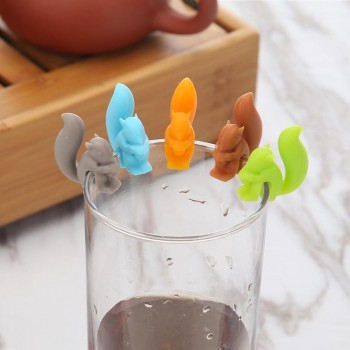 Cooking Tools Small Recognizer Device Tea Infuser Cup Of Tea Hanging Bag 5pcs Cute Silicone Squirrel Tea Bag Hanging Tea Infuser