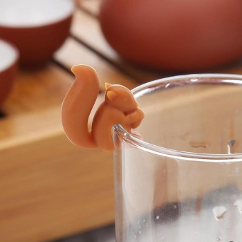 Cooking Tools Small Recognizer Device Tea Infuser Cup Of Tea Hanging Bag 5pcs Cute Silicone Squirrel Tea Bag Hanging Tea Infuser