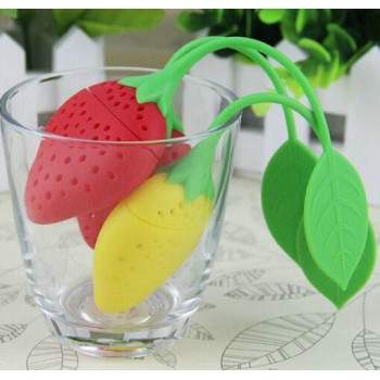 Lovely Silicone Strawberry Tea Infuser teabag kettle Loose Tea leaf Strainer ball holder Herbal Spice Filter Tea teapot tool B02