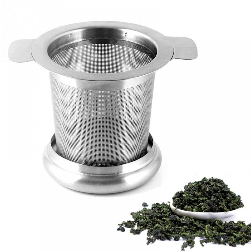 Reusable Stainless Steel Tea Infuser Basket Fine Mesh Tea Strainer with 2 Handles Lid Tea and Coffee Filters for Loose Tea Leaf