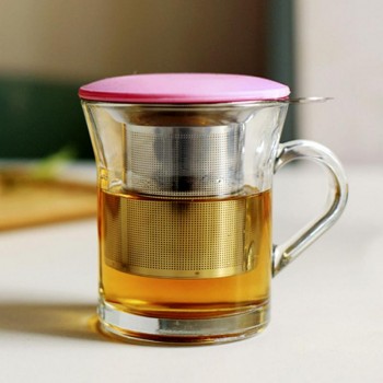 Reusable Stainless Steel Tea Infuser Basket Fine Mesh Tea Strainer with 2 Handles Lid Tea and Coffee Filters for Loose Tea Leaf