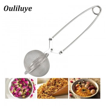 1PCS Stainless Steel Tea Strainer Mesh Pot Strainer Infuser Tea Filter Durable Handle Ball-Shaped Tea Infuser Teas Making Tools