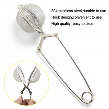 1PCS Stainless Steel Tea Strainer Mesh Pot Strainer Infuser Tea Filter Durable Handle Ball-Shaped Tea Infuser Teas Making Tools
