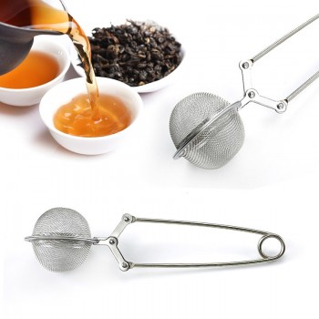 1PCS Stainless Steel Tea Strainer Mesh Pot Strainer Infuser Tea Filter Durable Handle Ball-Shaped Tea Infuser Teas Making Tools
